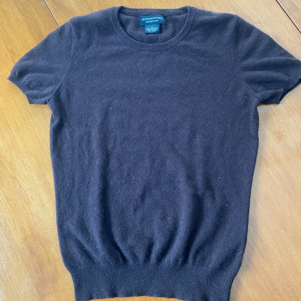 Sutton studio cashmere classic sweater size small chocolate brown